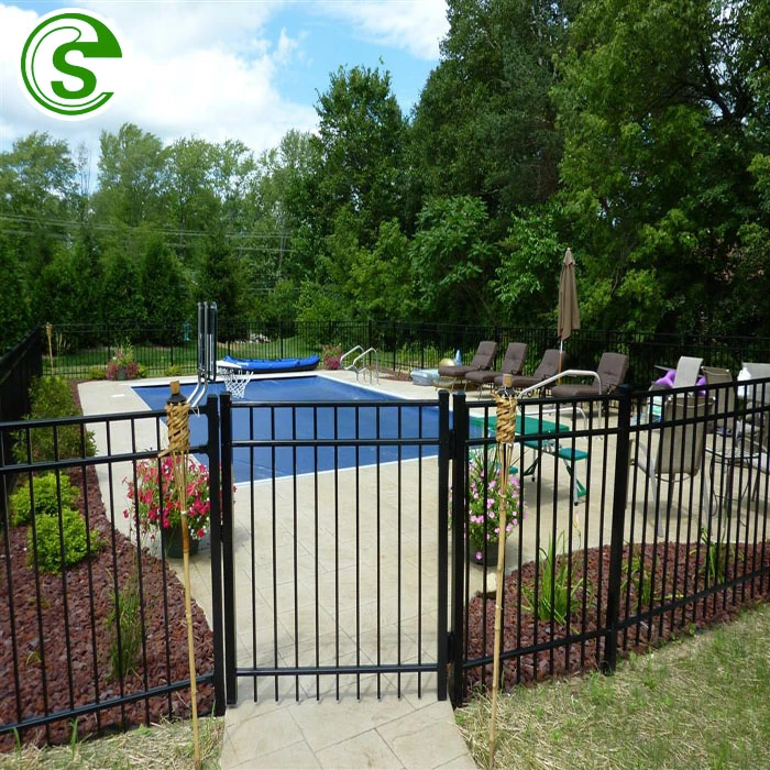 Wholesale Double Swing Wrought Iron Fence Gate Protective Galvanized Steel Fence Gate