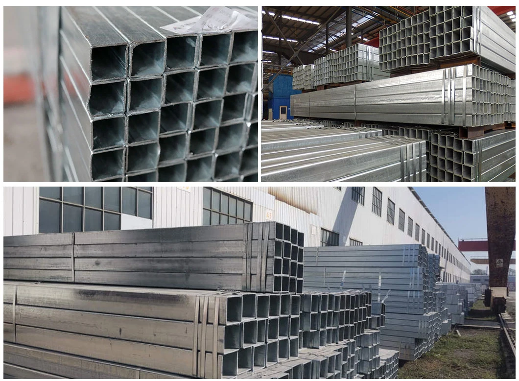 50X50 Galvanized Pipe Steel Square Rectangular Shape Galvanized Steel Tube Rhs Shs Hollow Section Rectangular Galvanized Steel Square Tube for Fence Tubing