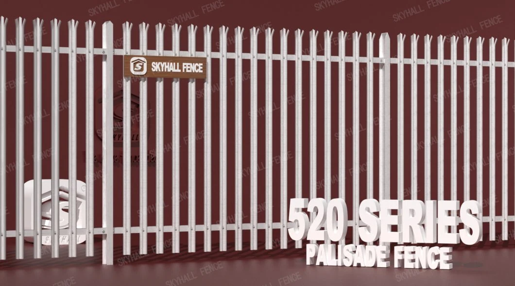 Galvanized Welded W Plate D Plate Metal Security Palisade Fence